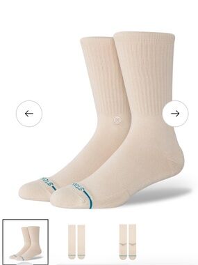 Stance Cream Ribbed Oat Crew Socks